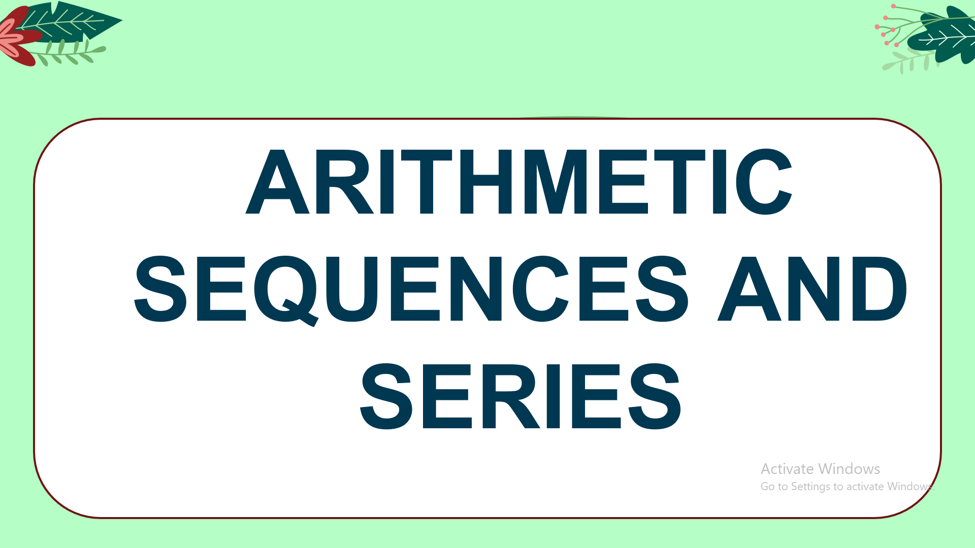 Arithmetic Sequence And Series 128 Plays Quizizz