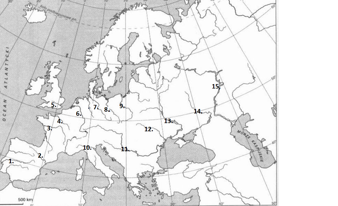 Geografia Vii Rzeki Na Mapie Konturowej Europy Plays Quizizz