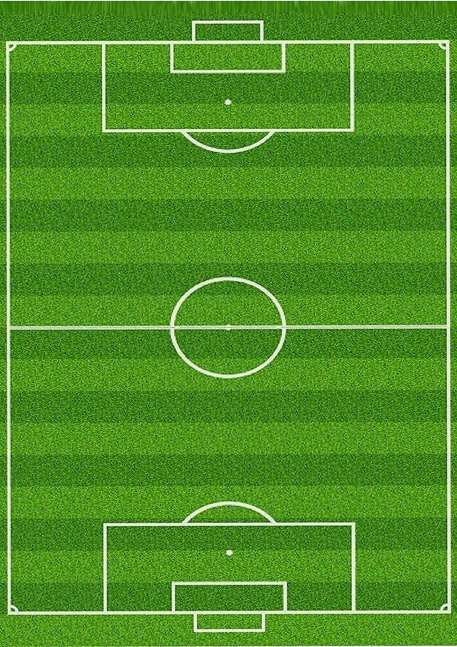 Схема футбольного поля сверху на бумаге