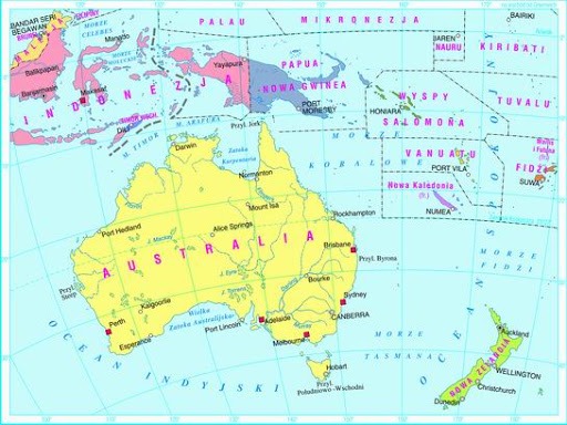 История формирования политической карты австралии. Карта Австралии и Океании. Политическая карта Австралии. Политическая карта Океании.