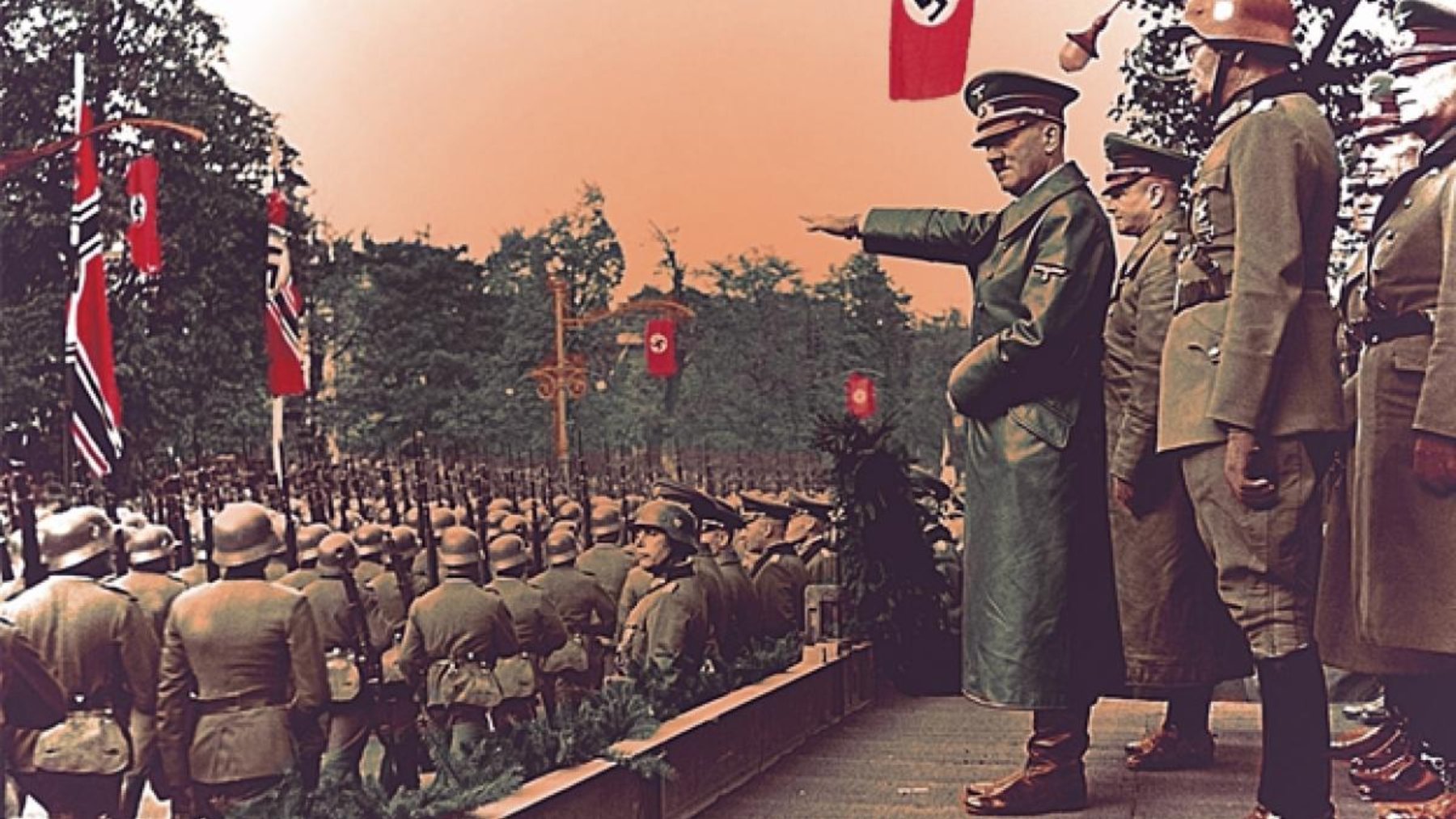 Начало войны гитлеровской германии. Парад вермахта в Варшаве 5 октября 1939. Солдаты Германии 1941 Гитлера.