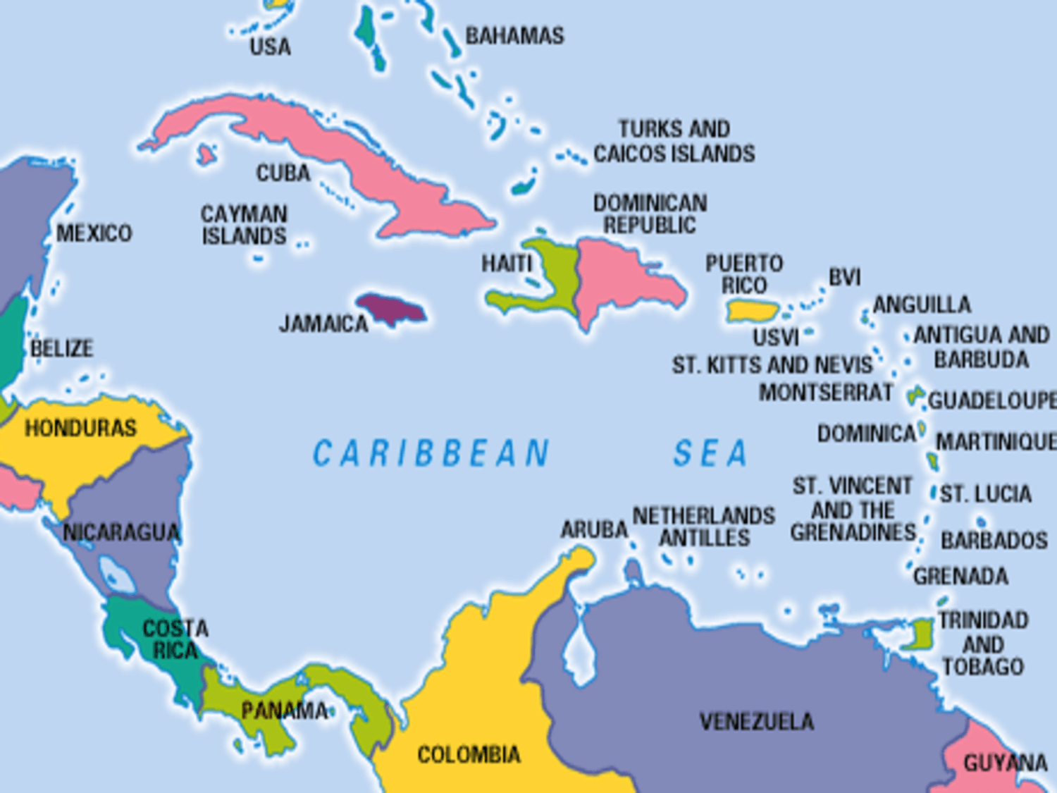 Карта Caribbean Sea