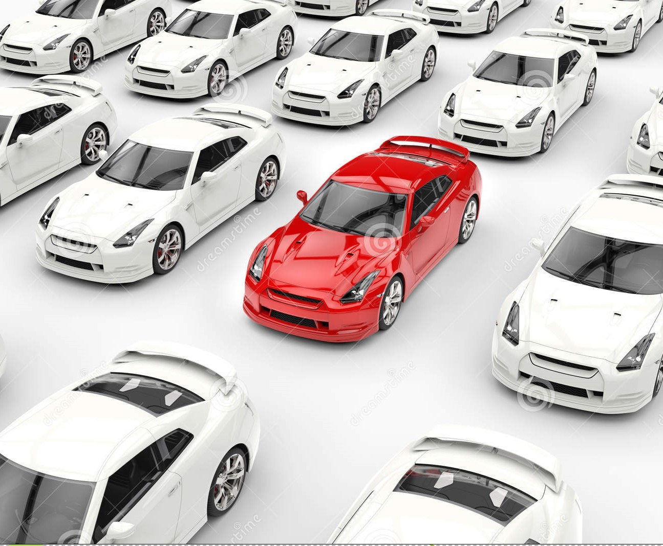 Много белых машин