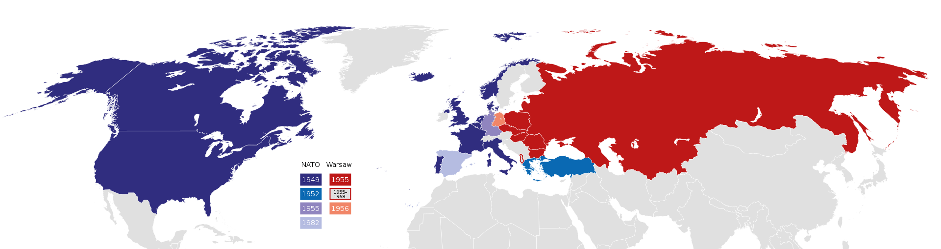 Карта мира 1955 года