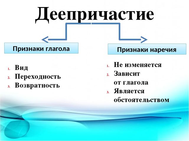 Постоянные признаки деепричастия избирая