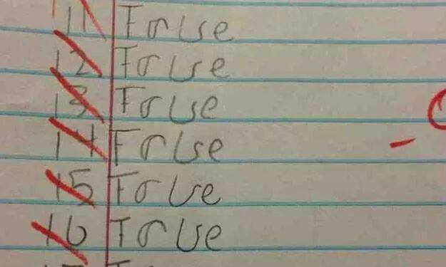 True false picture