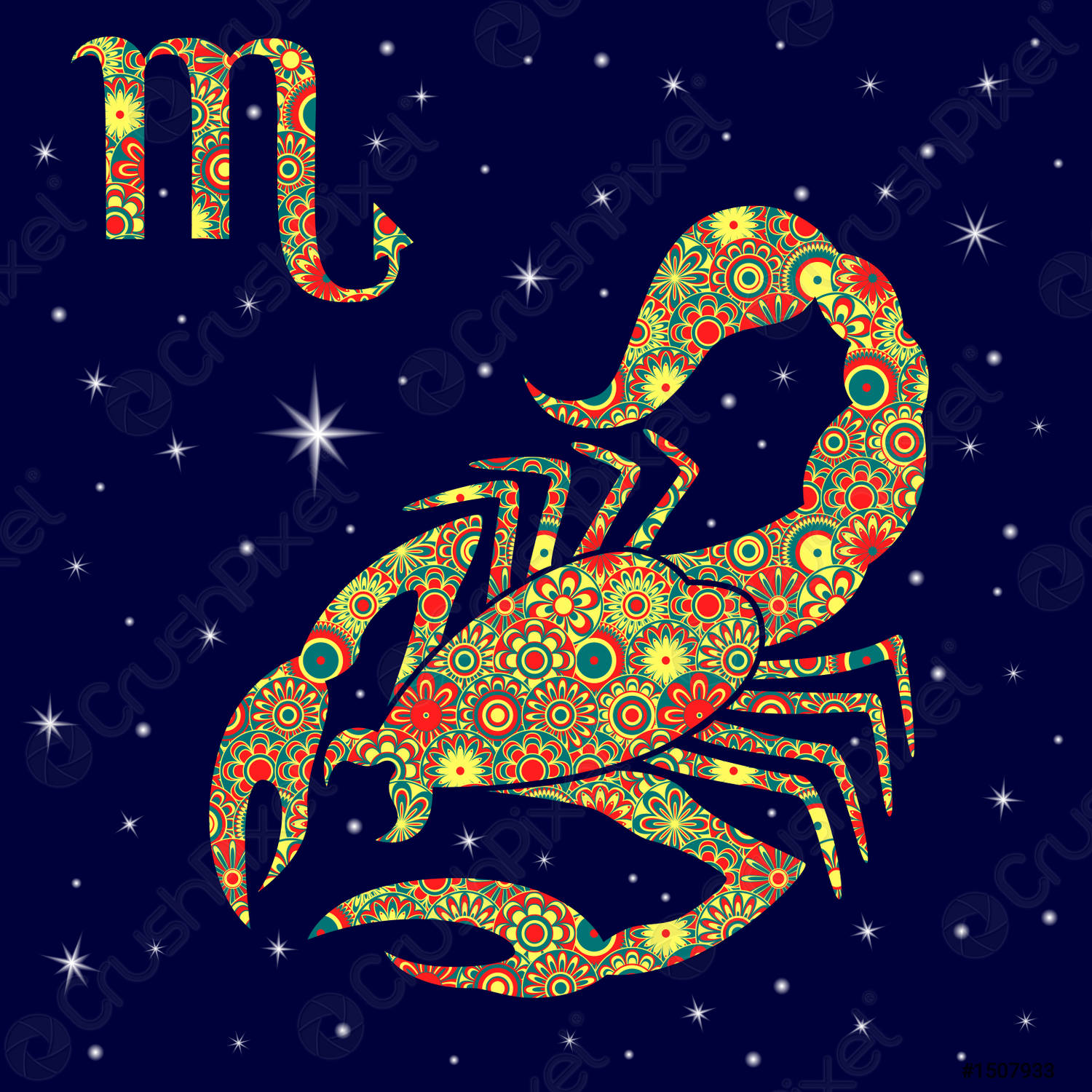 Символ зодиака Скорпион цветной