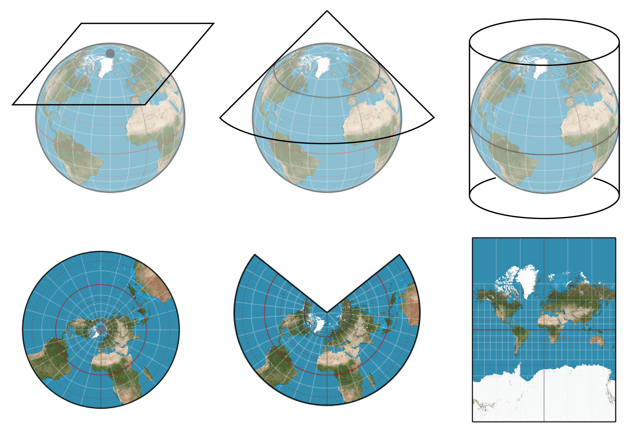 Азимутальная картографическая проекция земли