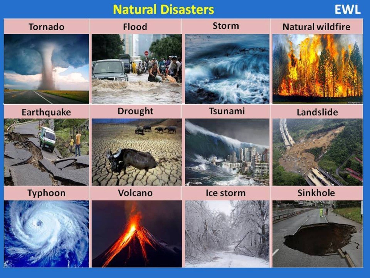 Название всех стихийных бедствий