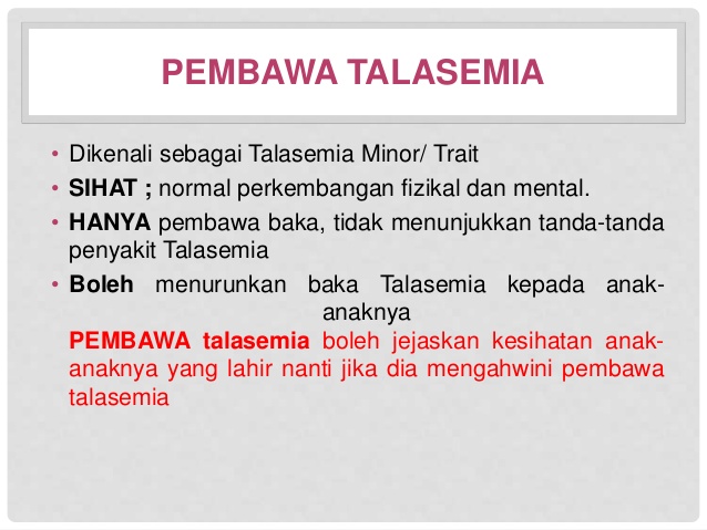 Pembawa di malaysia thalassaemia peratus ~segalanya bermula