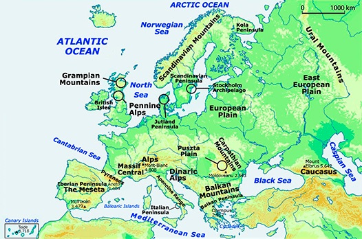 The Relief of Europe | Quizizz