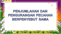 Pengurangan Pecahan yang Penyebutnya Serupa - Kelas 3 - Kuis