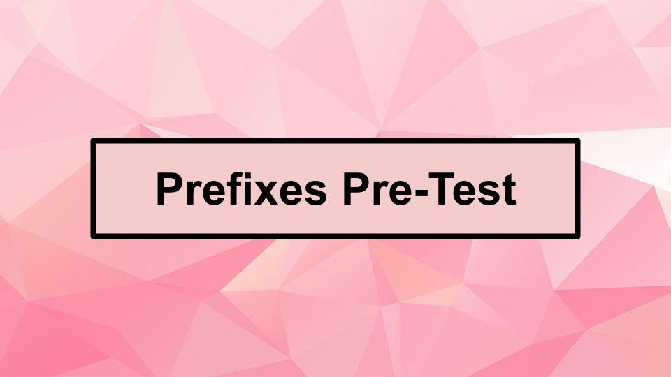 Prefixes - Grade 9 - Quizizz