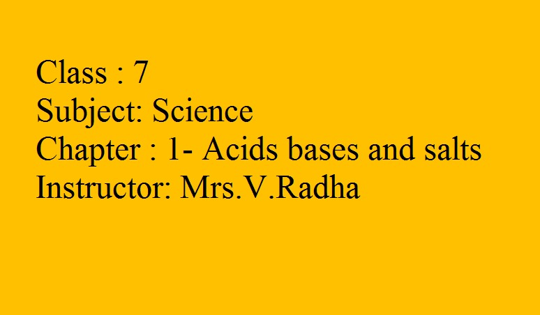 Acids, bases and salts