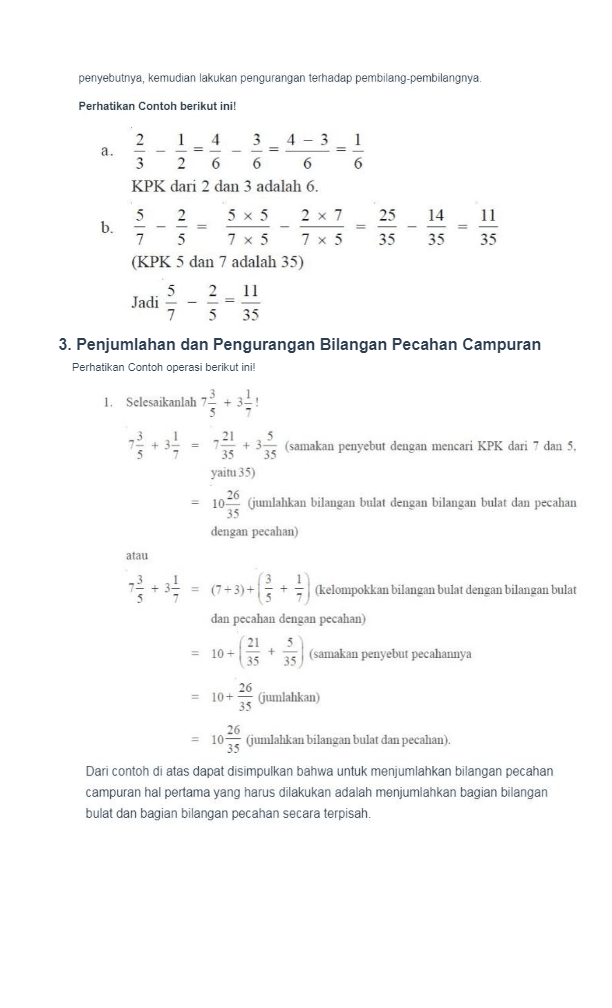 Operasi Bilangan Pecahan | Mathematics - Quizizz