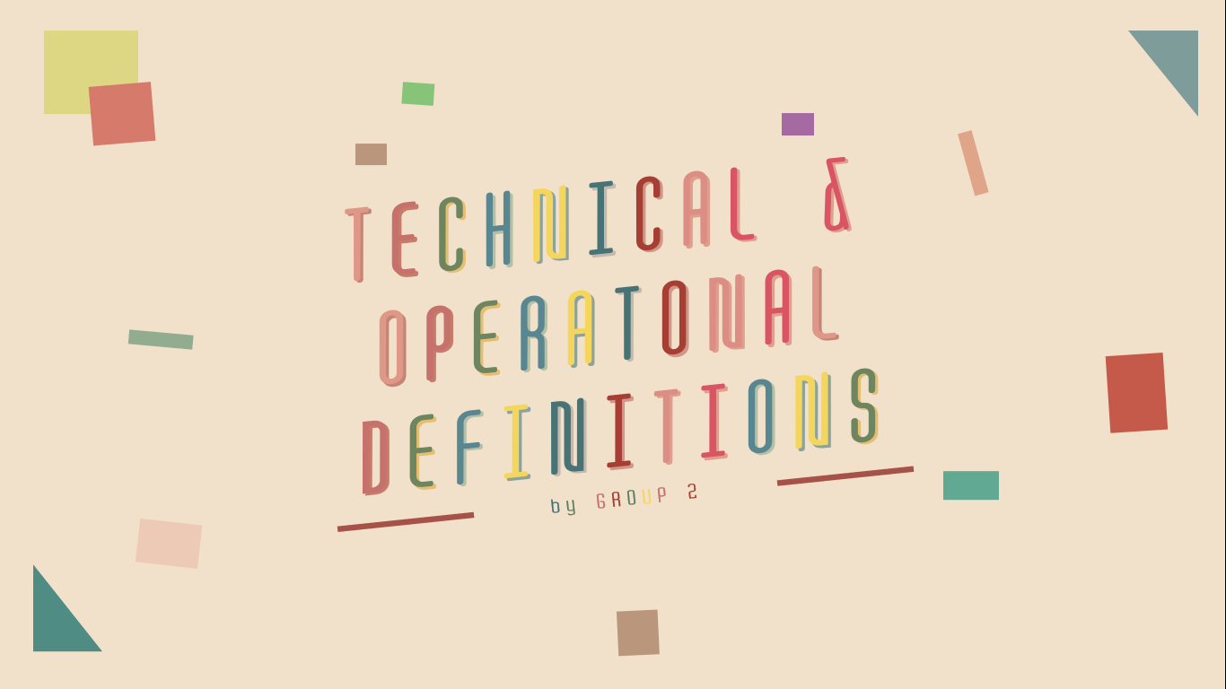 Technical and Operational Definitions