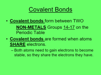 Chemical Bonds 