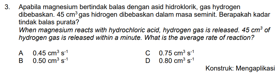 Sains Tingkatan 5 Bab 4 Kadar Tindak Balas Modul T2v Quizizz