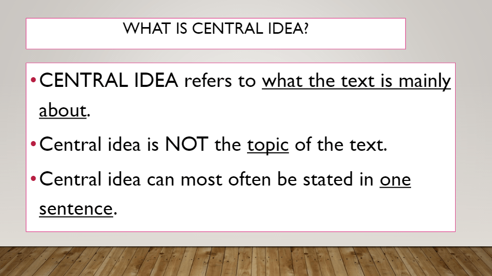 Central Idea and Theme | English - Quizizz