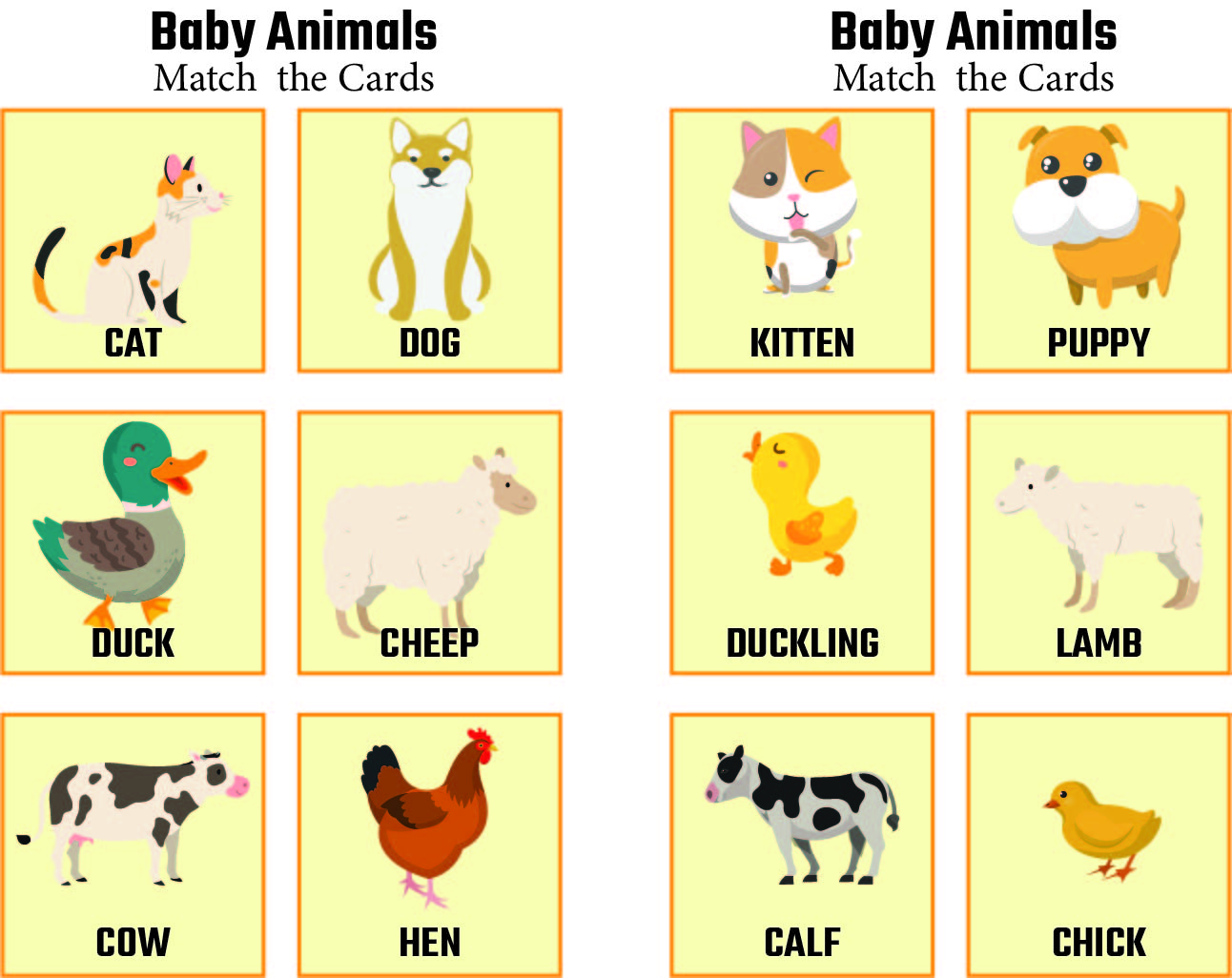 Baby animals and their parents | English - Quizizz