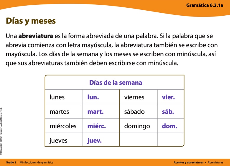 Abreviaturas - Grado 3 - Quizizz