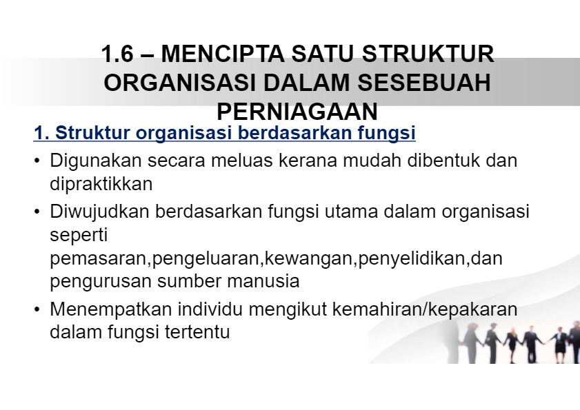Jenis struktur organisasi perniagaan