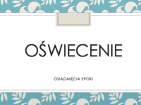 Oświecenie - Klasa 3 - Quiz