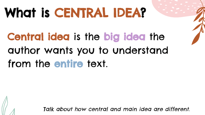 Central Idea: part 2 | English - Quizizz