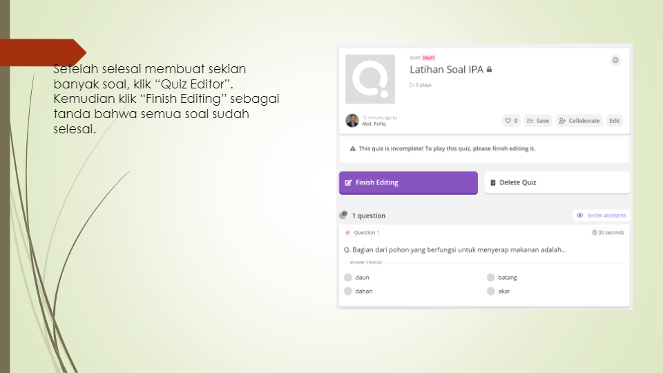 BELAJAR BERSAMA QUIZIZZ TRAINER INDONESIA - Quizizz