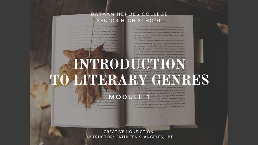 creative nonfiction the literary essay module 1