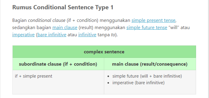 Yuk Cek Contoh Kalimat Conditional Sentence Type 1 [Terlengkap ...