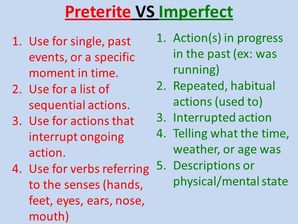 Imperfect or 2025 preterite for feelings