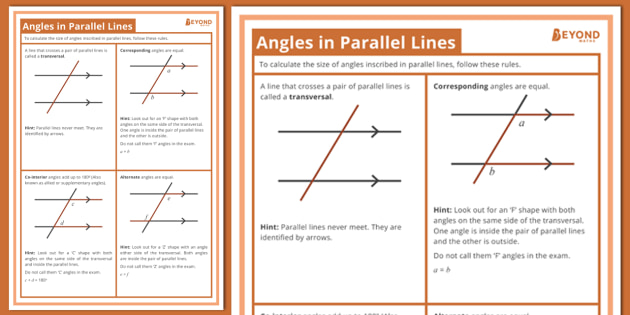 Parallel Lines, Angles, & Transversals