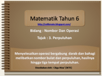 Menyelesaikan operasi bergabung  darab dan bahagi perpuluhan