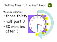Time to the Half Hour - Class 1 - Quizizz