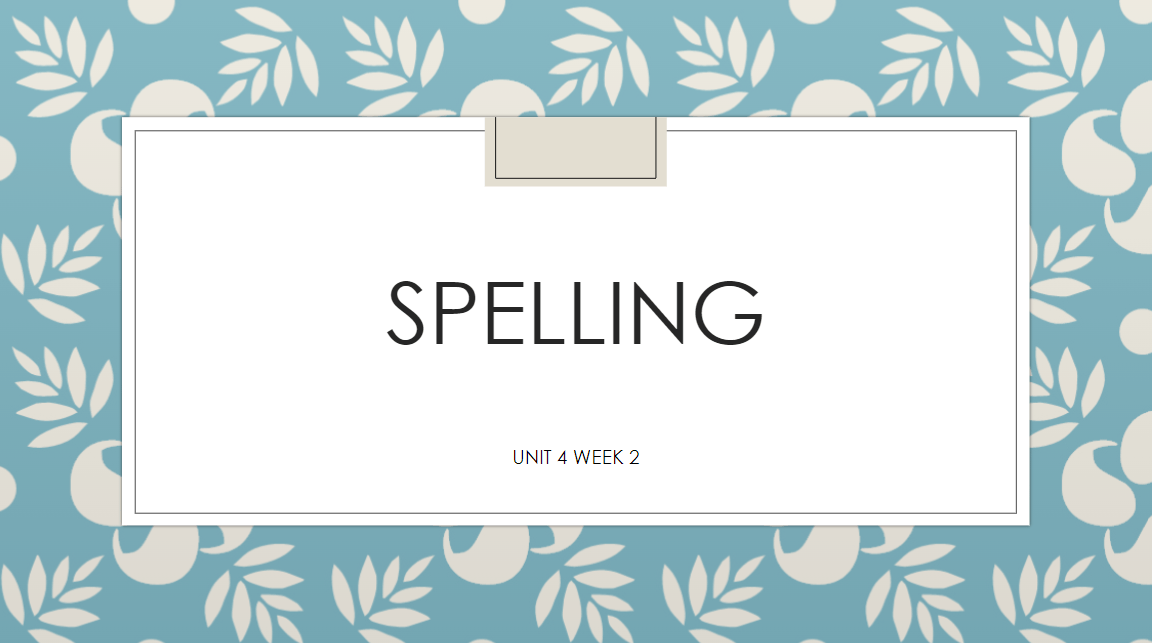 Spelling- Unit 4 Week 2 | Quizizz