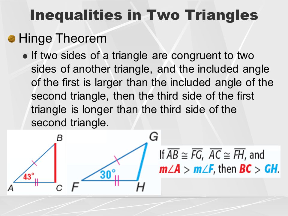 Inequalities in Two Triangles