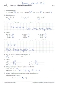 Modele mnożenia i powierzchni - Klasa 4 - Quiz