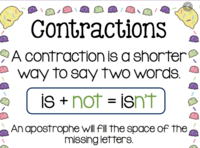 Contractions - Grade 1 - Quizizz