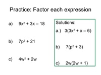 Factoring Expressions - Year 6 - Quizizz