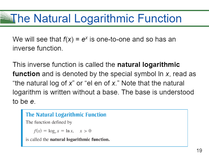 natural logarithm examples