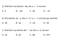 Pisanie wyrażeń - Klasa 7 - Quiz