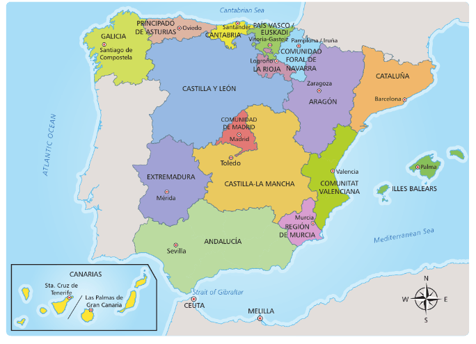 POLITICAL MAP OF SPAIN | Quizizz