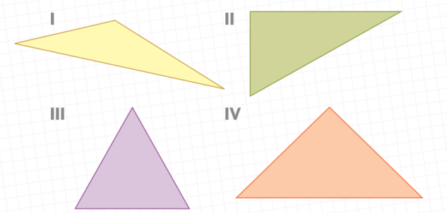 Klasyfikacja trójkątów - Klasa 1 - Quiz
