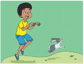 Gerakan meniru kelinci meloncat dilakukan dengan tumpuan