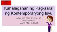 Kahalagahan ng pag-aaral ng Kontemporaryong Isyu