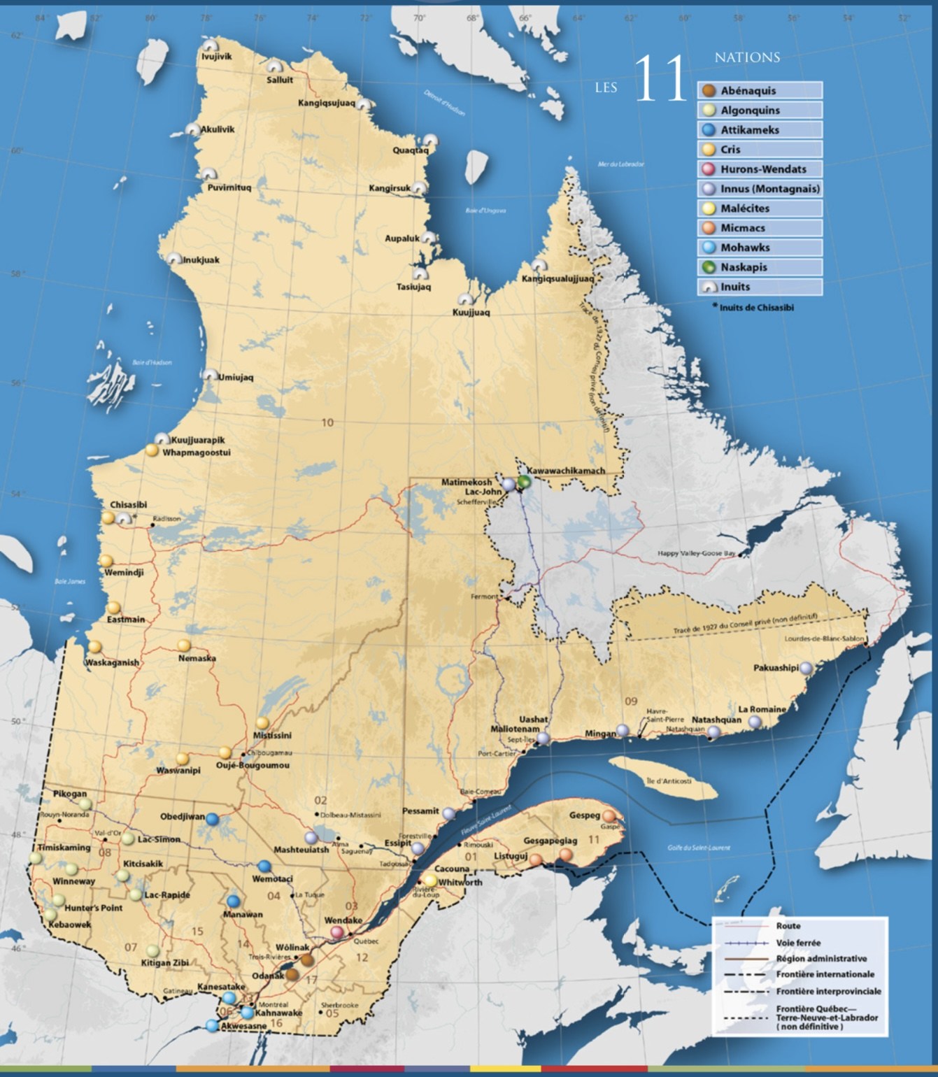 Carts des 11 nations autochtones du Québec | Quizizz