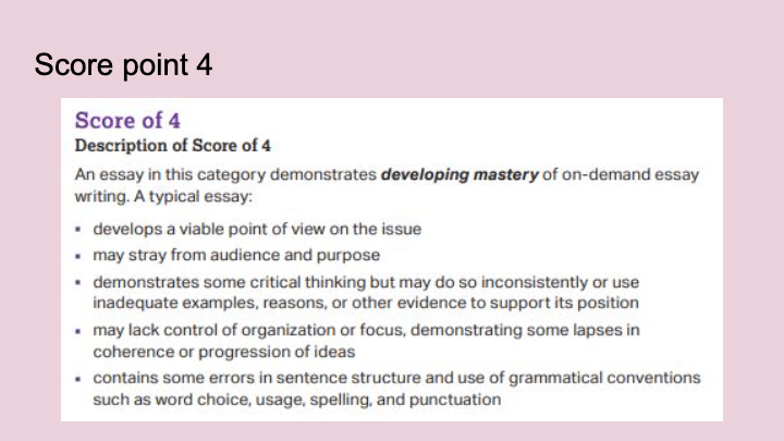 tsi essay scoring rubric