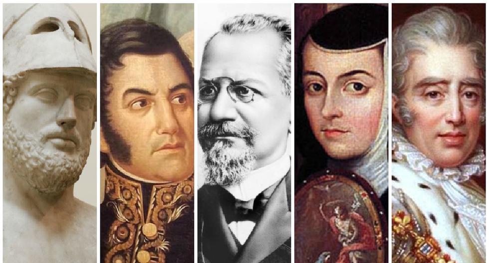 collage de personajes importantes de la historia