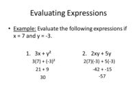 Evaluating Expressions - Grade 9 - Quizizz